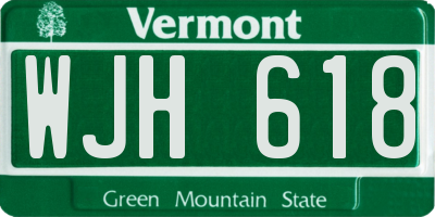 VT license plate WJH618