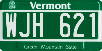 VT license plate WJH621