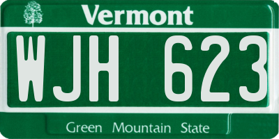 VT license plate WJH623