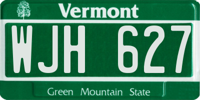 VT license plate WJH627