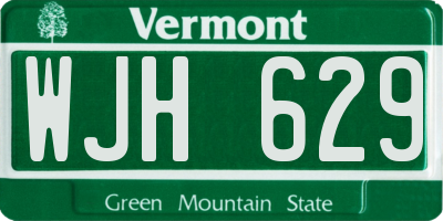 VT license plate WJH629