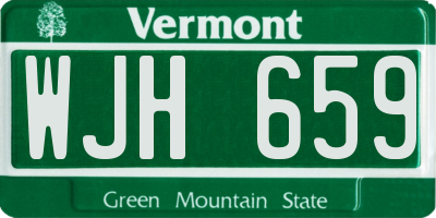 VT license plate WJH659