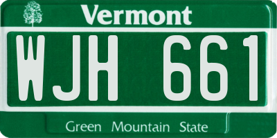 VT license plate WJH661
