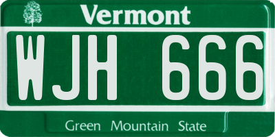 VT license plate WJH666