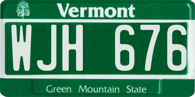 VT license plate WJH676