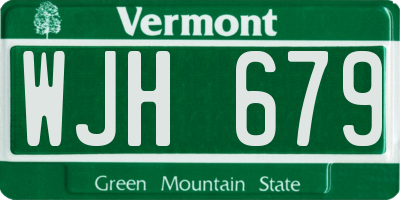 VT license plate WJH679