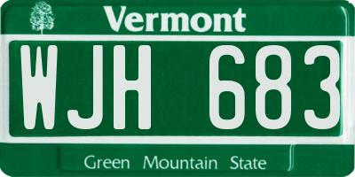 VT license plate WJH683
