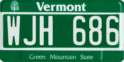 VT license plate WJH686