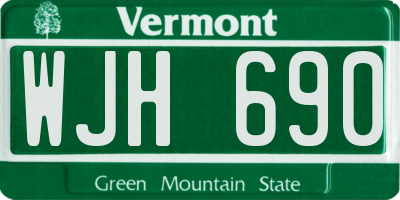 VT license plate WJH690
