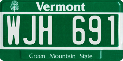 VT license plate WJH691