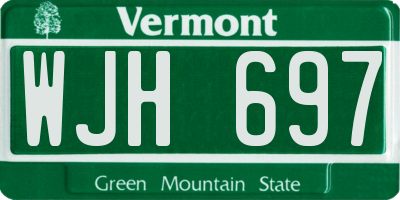 VT license plate WJH697