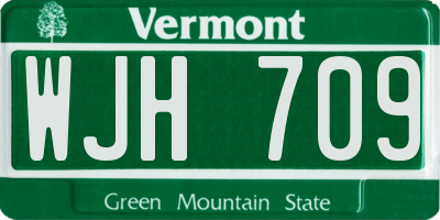 VT license plate WJH709