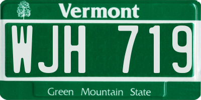 VT license plate WJH719
