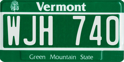 VT license plate WJH740