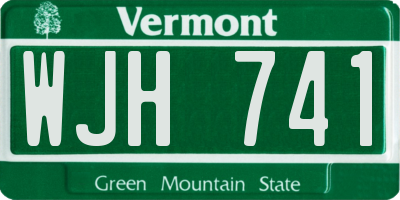 VT license plate WJH741