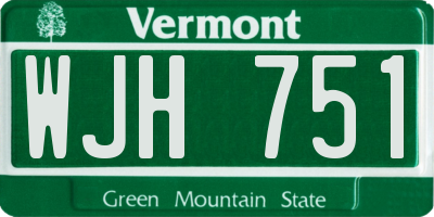 VT license plate WJH751