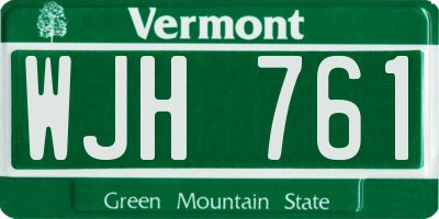 VT license plate WJH761