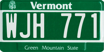 VT license plate WJH771