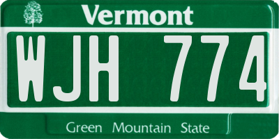 VT license plate WJH774