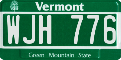 VT license plate WJH776