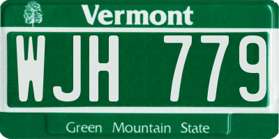 VT license plate WJH779