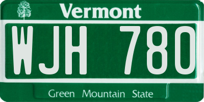 VT license plate WJH780