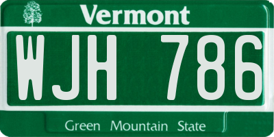 VT license plate WJH786