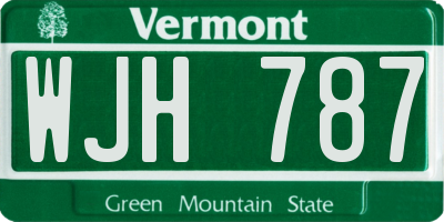 VT license plate WJH787