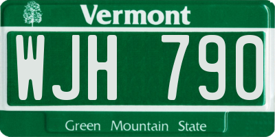 VT license plate WJH790