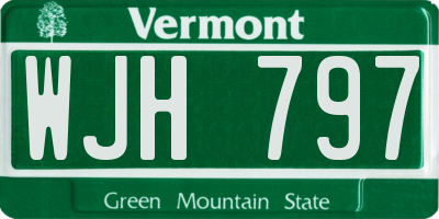 VT license plate WJH797