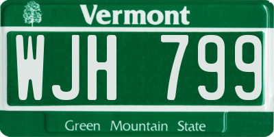 VT license plate WJH799