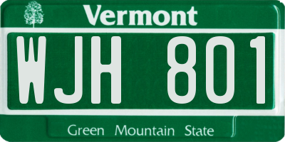 VT license plate WJH801