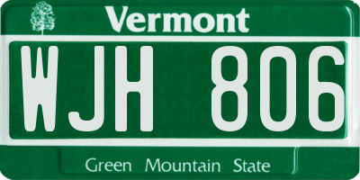 VT license plate WJH806
