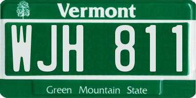 VT license plate WJH811