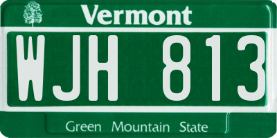 VT license plate WJH813