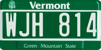 VT license plate WJH814