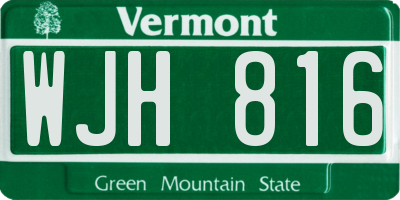 VT license plate WJH816