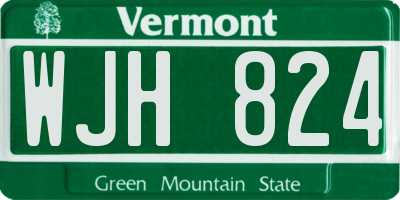 VT license plate WJH824