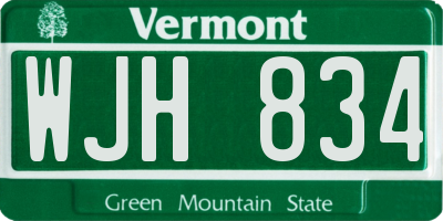 VT license plate WJH834