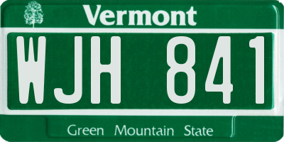 VT license plate WJH841