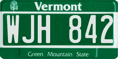 VT license plate WJH842