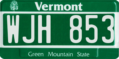 VT license plate WJH853