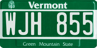 VT license plate WJH855