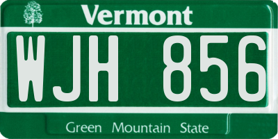VT license plate WJH856