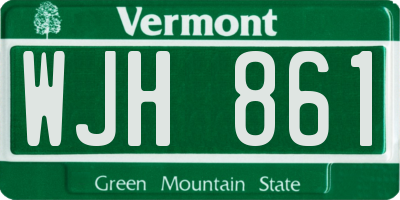 VT license plate WJH861