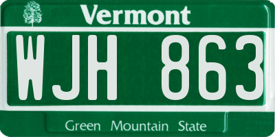 VT license plate WJH863