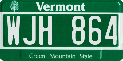 VT license plate WJH864