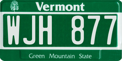 VT license plate WJH877
