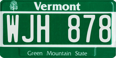 VT license plate WJH878