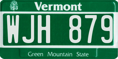 VT license plate WJH879